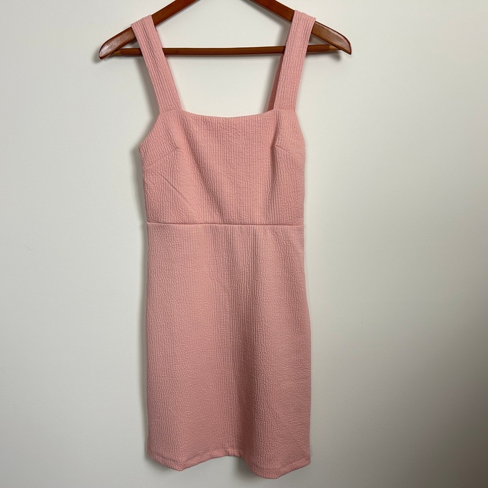 Urban Outfitters Pink Mini Dress Textured Square Neck Womens‎ XS